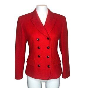 Size 4 Evan Picone Red Wool Blazer Jacket